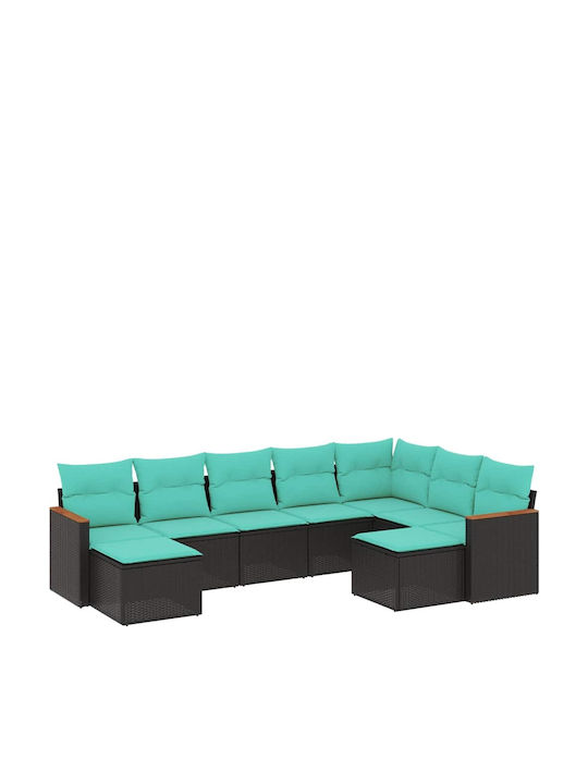 Outdoor Corner Sofa Rattan With Cushions 62x62x69cm