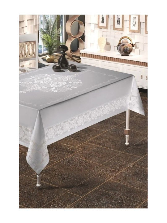 SteweHome Tablecloth With Gray Lace 160x220cm