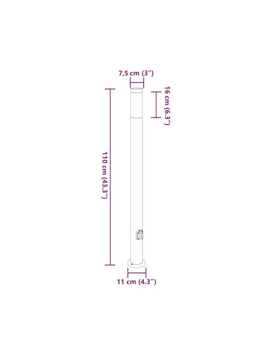 vidaXL Outdoor Small Post Floor Lamp 40W IP44 for E27 Socket Black