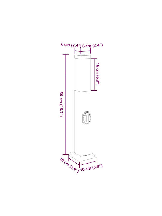 vidaXL Outdoor Small Post Floor Lamp 40W IP44 for E27 Socket Black