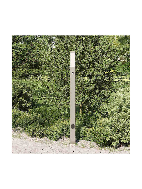 vidaXL Outdoor Small Post Floor Lamp 40W IP44 for E27 Bulb Silver