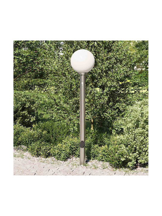 vidaXL Outdoor Small Post Floor Lamp 40W IP44 for E27 Bulb Silver