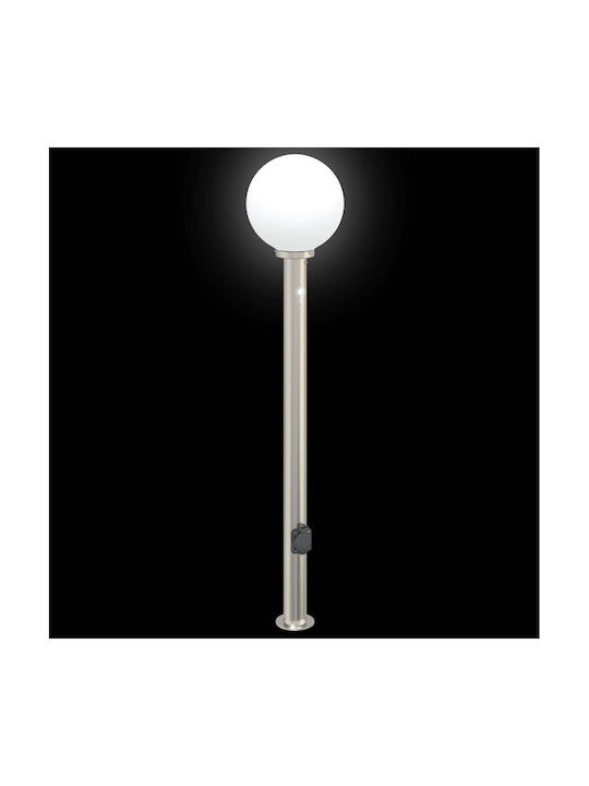 vidaXL Outdoor Small Post Floor Lamp 40W IP44 for E27 Bulb Silver
