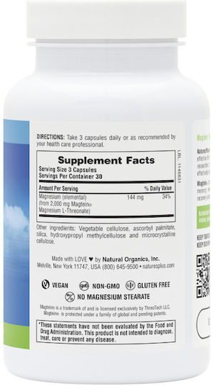 Nature's Plus Magtein Magnesium L-Threonat 90 Kapseln
