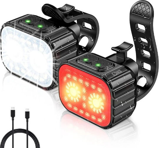 Set Lumini Reîncărcabile pentru Bicicletă
