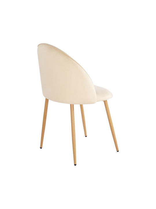 Perch Velvet Dining Chairs Cream 2pcs 50x43x82cm