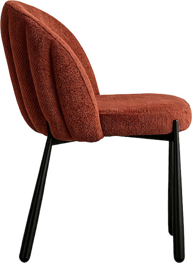 Denna Dining Chairs with Fabric Upholstery Terracotta 2pcs 52x60x85cm