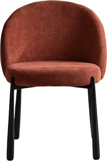 Denna Dining Chairs with Fabric Upholstery Terracotta 2pcs 52x60x85cm
