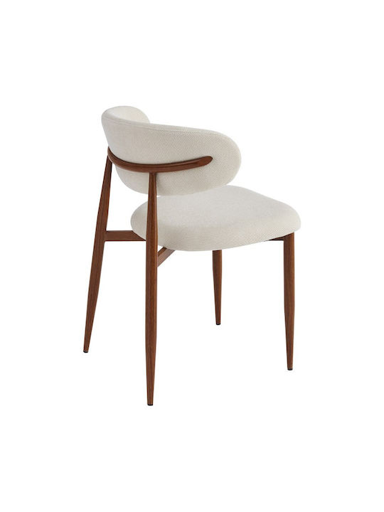 Moss Scaune de Sufragerie cu Tapițerie Textilă Nuc Set 4 Bucăți 53x50x76cm