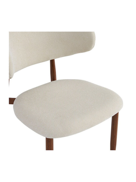 Moss Scaune de Sufragerie cu Tapițerie Textilă Nuc Set 4 Bucăți 53x50x76cm