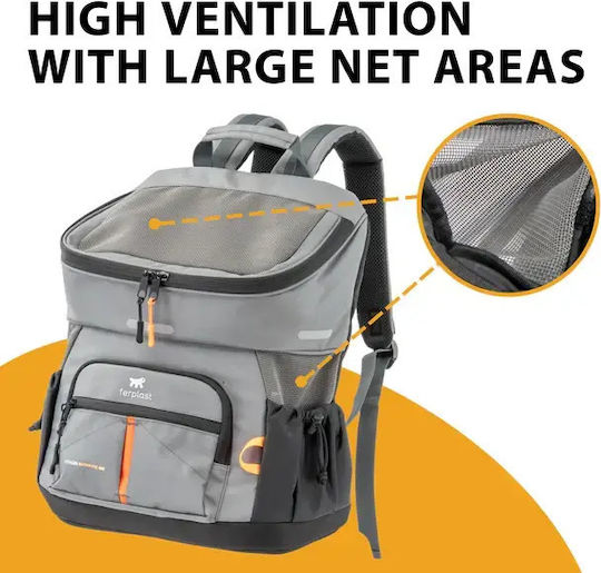 Ferplast Waterproof Backpack for Carrying Dog / Cat up to 10kg Gray
