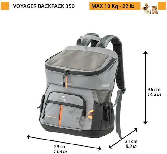 Ferplast Waterproof Backpack for Carrying Dog / Cat up to 10kg Black