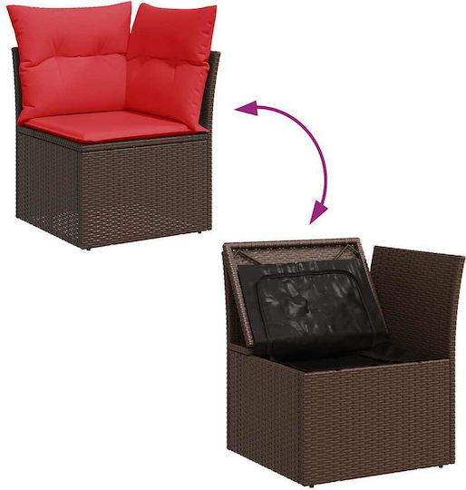 vidaXL Garden & Outdoor Furniture Set Living Room 8 Pieces Brown with Pillows