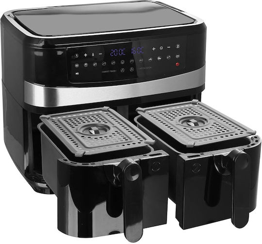 Emerio XXL Air Fryer with Double Detachable Bucket 9lt Black