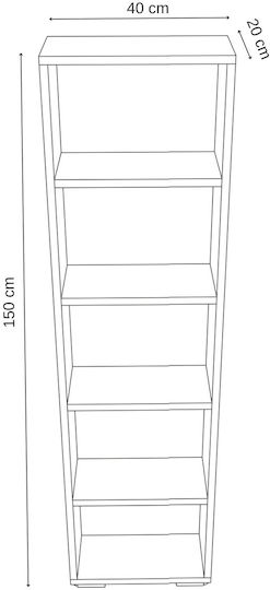 Βιβλιοθήκη Λευκή 40x20x150εκ. STE-016369-V23002