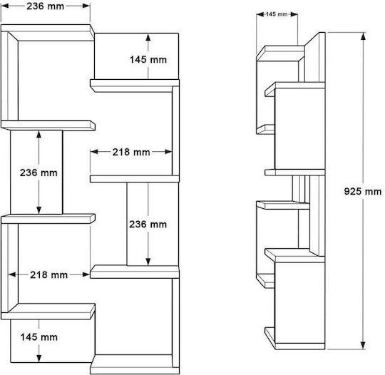 Raft Gri 47x14x92.5cm
