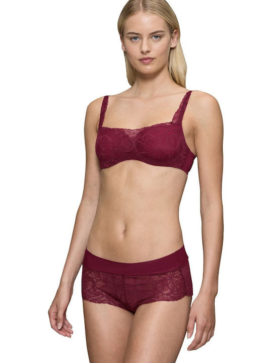 Women's Balconette Balconette Bra Underwire Burgundy