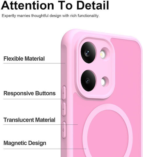 Techsuit Halofrost II Umschlag Rückseite Kunststoff Rosa Poco X8 Pro Max