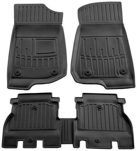 Race Axion Satz Vorder- und Hintermatten Wannenartig 5Stück aus Gummi für Jeep Wrangler 2018 Schwarz