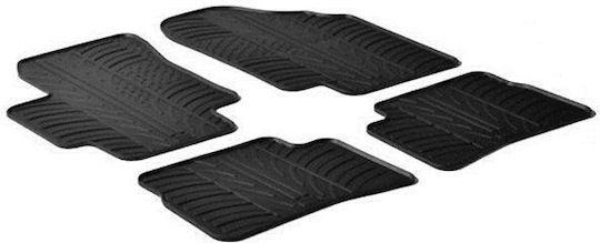 Lampa Set of Front and Rear Mats 4pcs Tray Type for Kia Rio Hyundai Accent Black