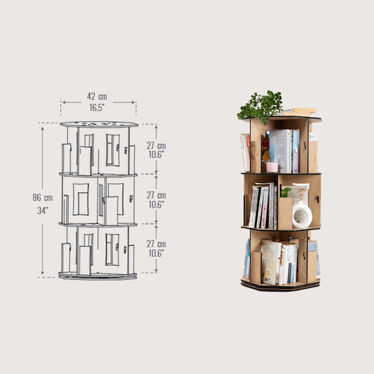 Bücherregal Braun 44x20x86cm