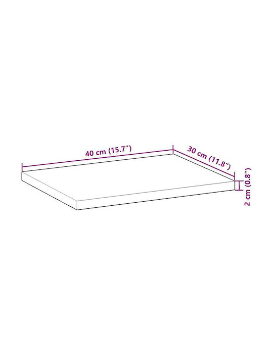 Βιβλιοθήκες Μασίφ Ξύλο Ακακίας (2τμχ) 40x30x2εκ.