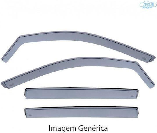 DGA Set of Windbreakers Front and Rear Car Dark Fime for Citroen C-Crosser 2007-2012 4pcs