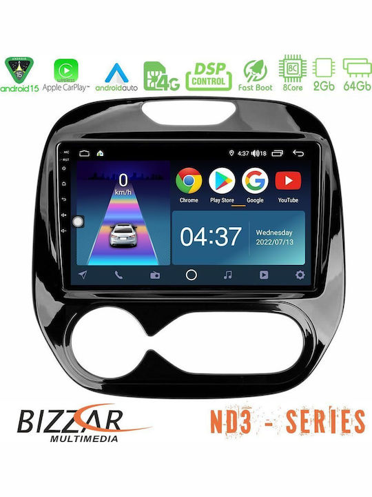 Bizzar Car Audio System for Renault Captur 2013-2019 with Clima (Bluetooth/USB/WiFi/GPS/Apple CarPlay/Android Auto) with 9" Touch Screen