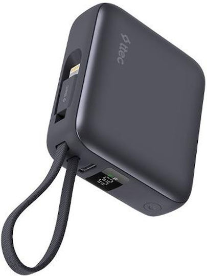 TTEC ReCharger Mini LCD Power Bank 10000mAh 20W με Θύρα USB-C Power Delivery Γκρι