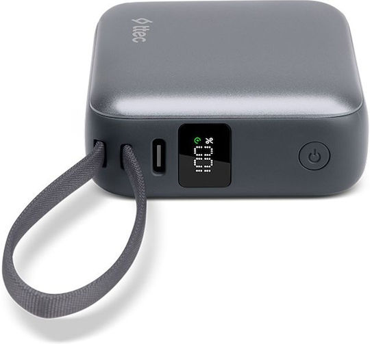 TTEC ReCharger Mini LCD Power Bank 10000mAh 20W με Θύρα USB-C Power Delivery Γκρι