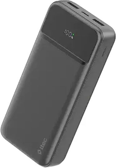 TTEC ReCharger LCD Външна Батерия 20000mAh 20W с 2 USB-A Изходни Порта и USB-C Изходен Порт Power Delivery Quick Charge PPS Черна