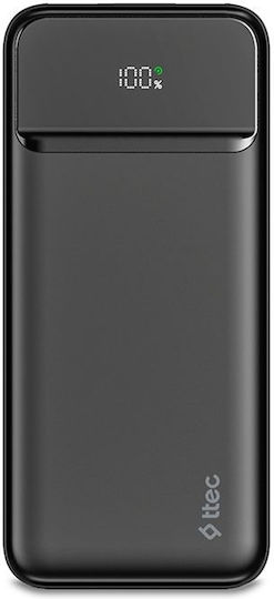 TTEC ReCharger LCD Power Bank 10000mAh 20W με 2 Θύρες USB-A και Θύρα USB-C Power Delivery Μαύρο