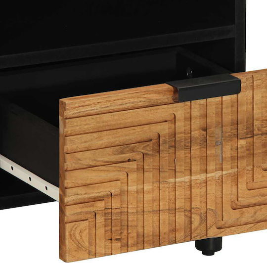TV Stand Metal & Solid Acacia Wood L70xW33xH46cm