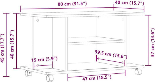 TV-Ständer Schwarz M80xP40xH45cm