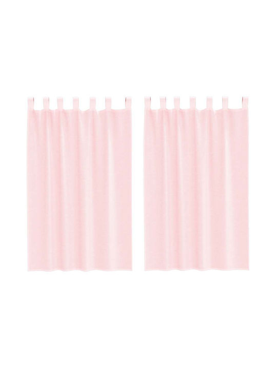 vidaXL Set Curtains Window With Tab Tops Light Pink 140x175cm