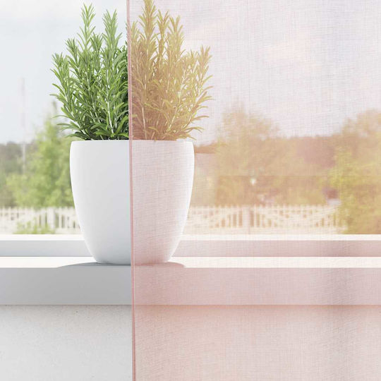 vidaXL Комплект Пердета И Завеси С Презрамки Voile Светлорозови 140x225см