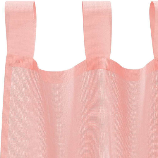 vidaXL Комплект Пердета И Завеси С Презрамки Voile Розови 140x225см