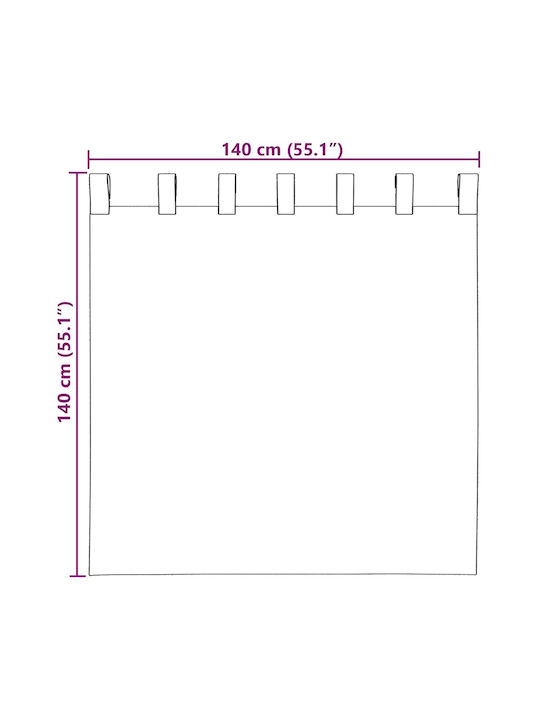 vidaXL Set Curtains Window With Tab Tops Royal Blue 140x140cm