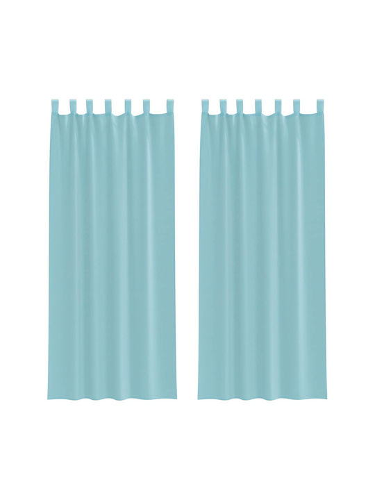 vidaXL Set Curtains with Tab Tops Turquoise 140x260cm