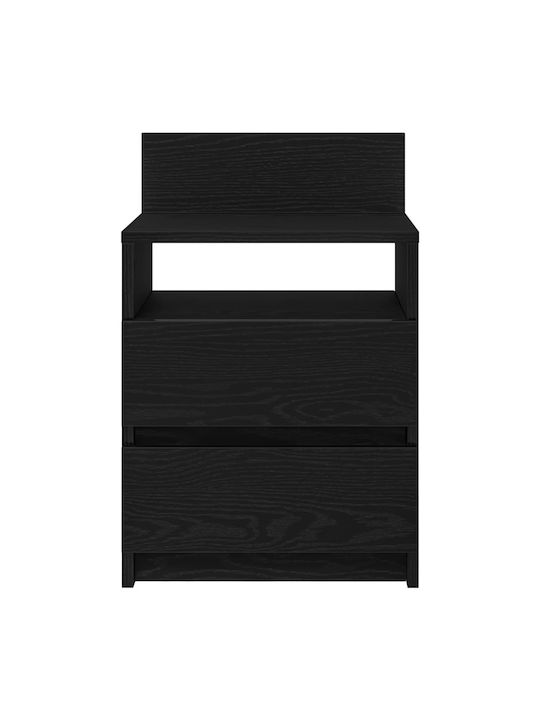Wooden Black Bedside Tables 2 Pieces 40x33x60cm