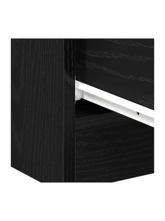Wooden Black Bedside Tables 2 Pieces 40x30x40cm