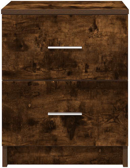 Κομοδίνα Ξύλινα Καφέ 2τμχ 40x36x50cm