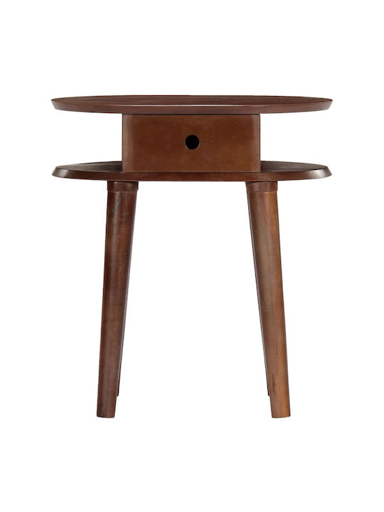 Bedside Table Made of Solid Wood Beige 50x35x55cm