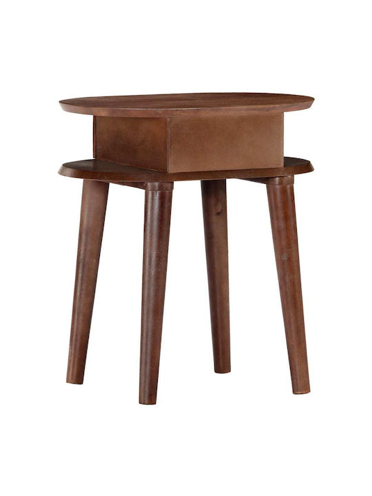 Bedside Table Made of Solid Wood Beige 50x35x55cm