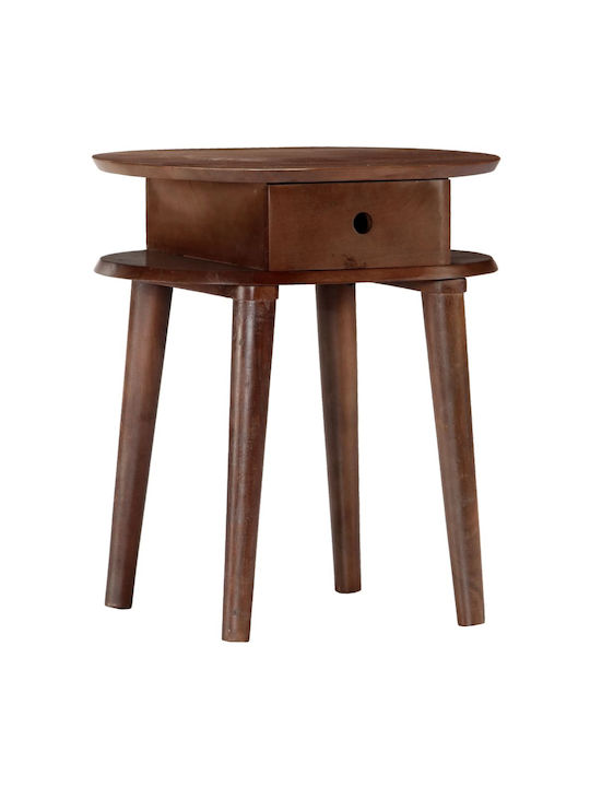 Bedside Table Made of Solid Wood Beige 50x35x55cm