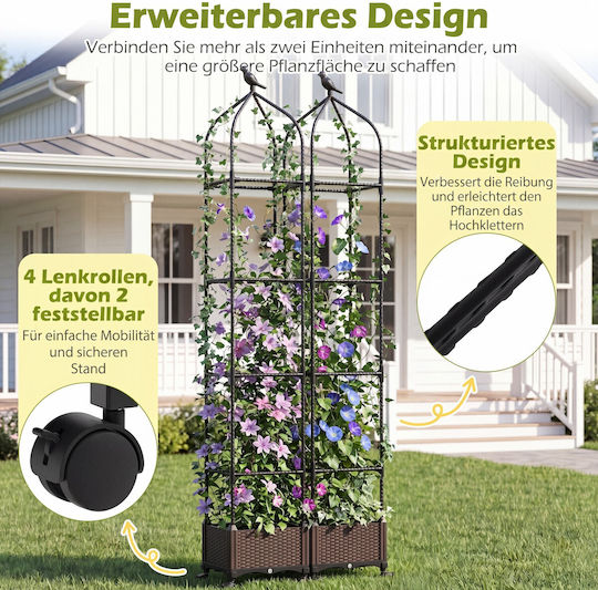 Costway Planter Box Metalic Negru