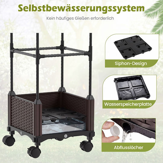 Costway Метална Кутия за Саксии Черна 200x30x30см