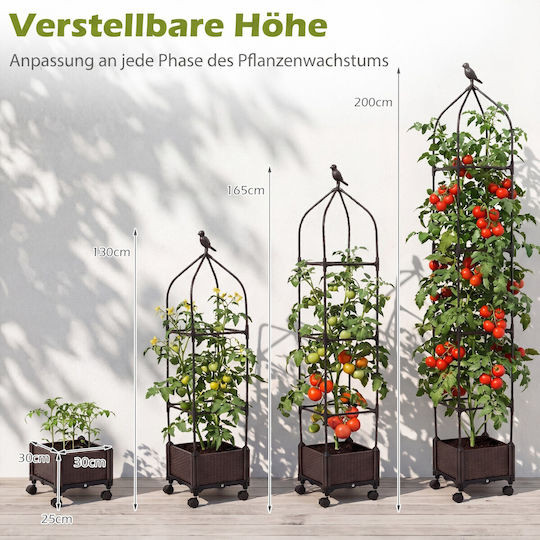 Costway Метална Кутия за Саксии Черна 200x30x30см