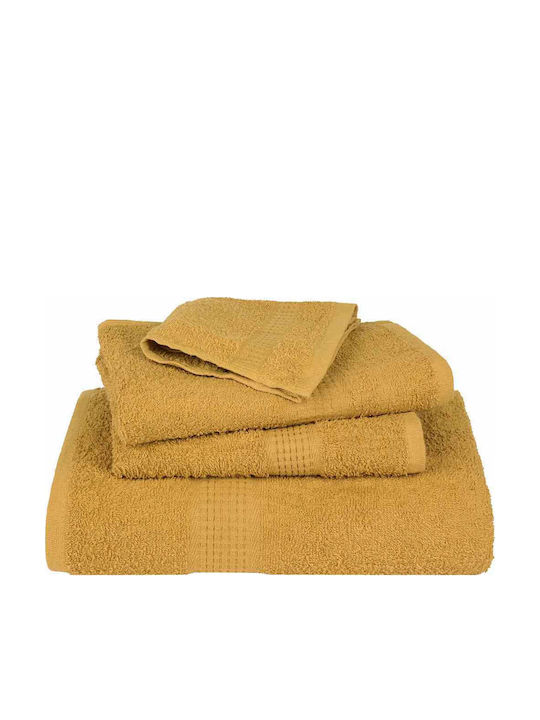 vidaXL Face Towel Gold 4 Pieces