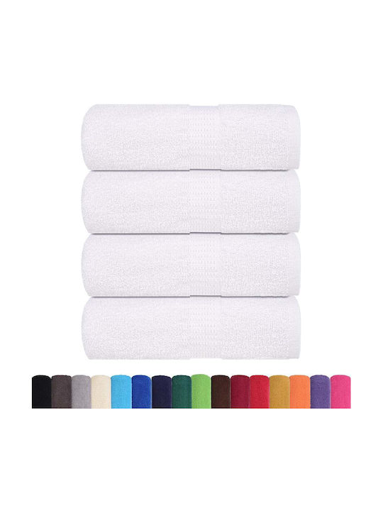 vidaXL Bath Towel Set 4pcs 30x50cm White